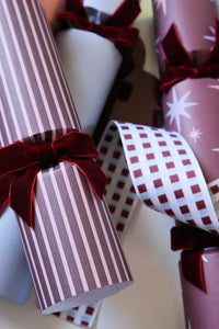 norsu STUDIO Oversized Luxe Christmas Crackers, Blue/Blush/Burgundy – Set of 6