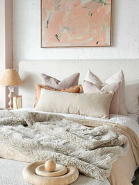 norsuSTUDIO Cushions norsu STUDIO - Forma Collection - Eden Lumbar Cushion, Honey Houndstooth 90 x 40cm