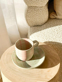 Robert Gordon Plate Robert Gordon Sage & Blush Check Ceramic Plate, Cat's Pyjamas