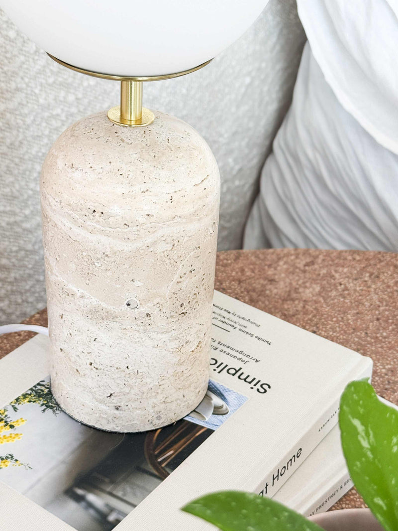Norsu Interiors Lamps Tova Travertine Lamp