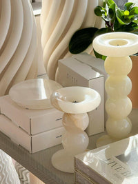 Black Blaze White Onyx Marble Coaster Set with natural stone irregular circular design