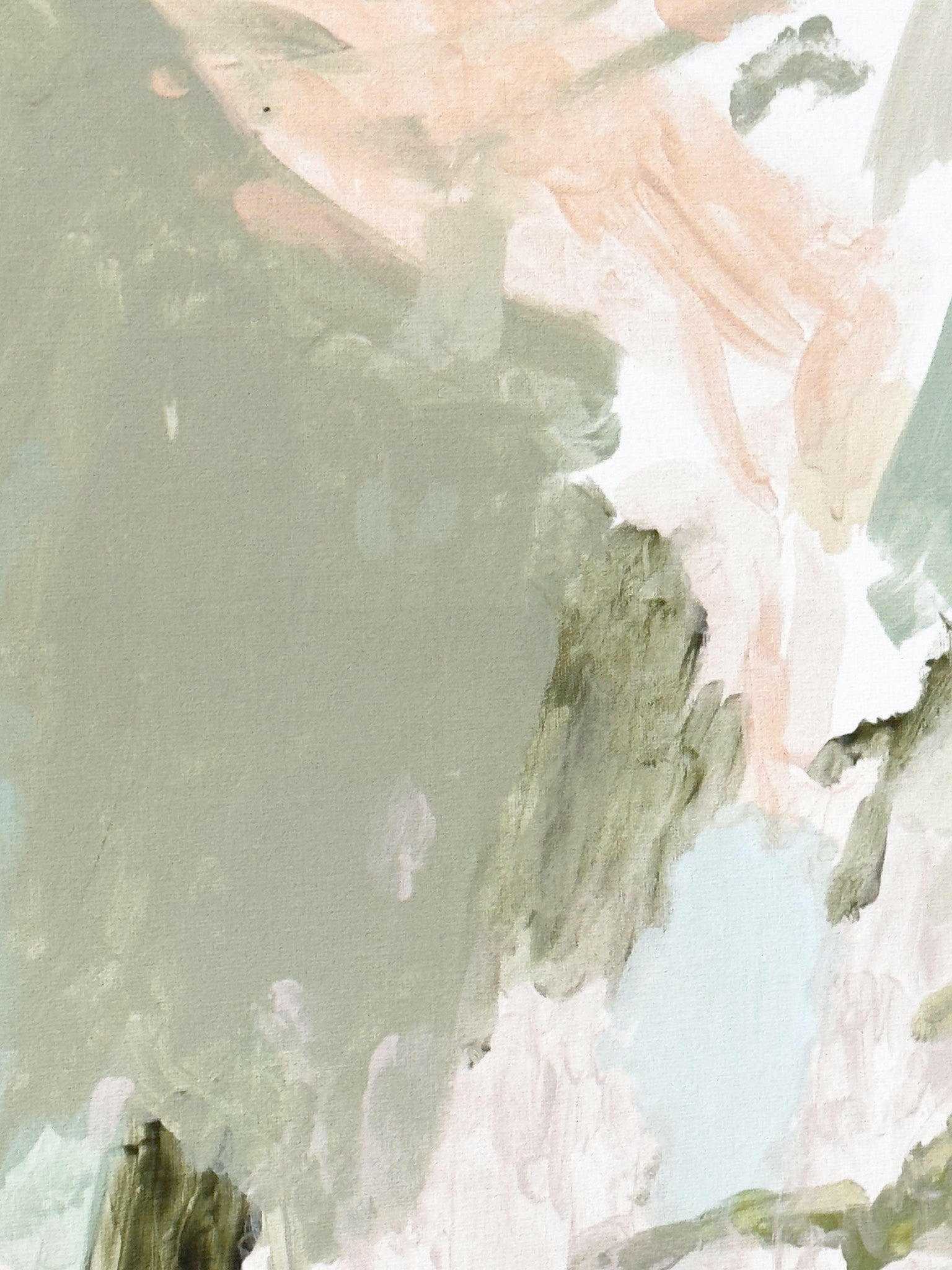 Oak framed Vanni limited edition Blushing Meadows abstract canvas print 76x100cm