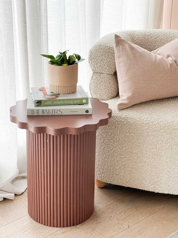 Norsu Interiors Side Table Floret Wood Side Table, rust