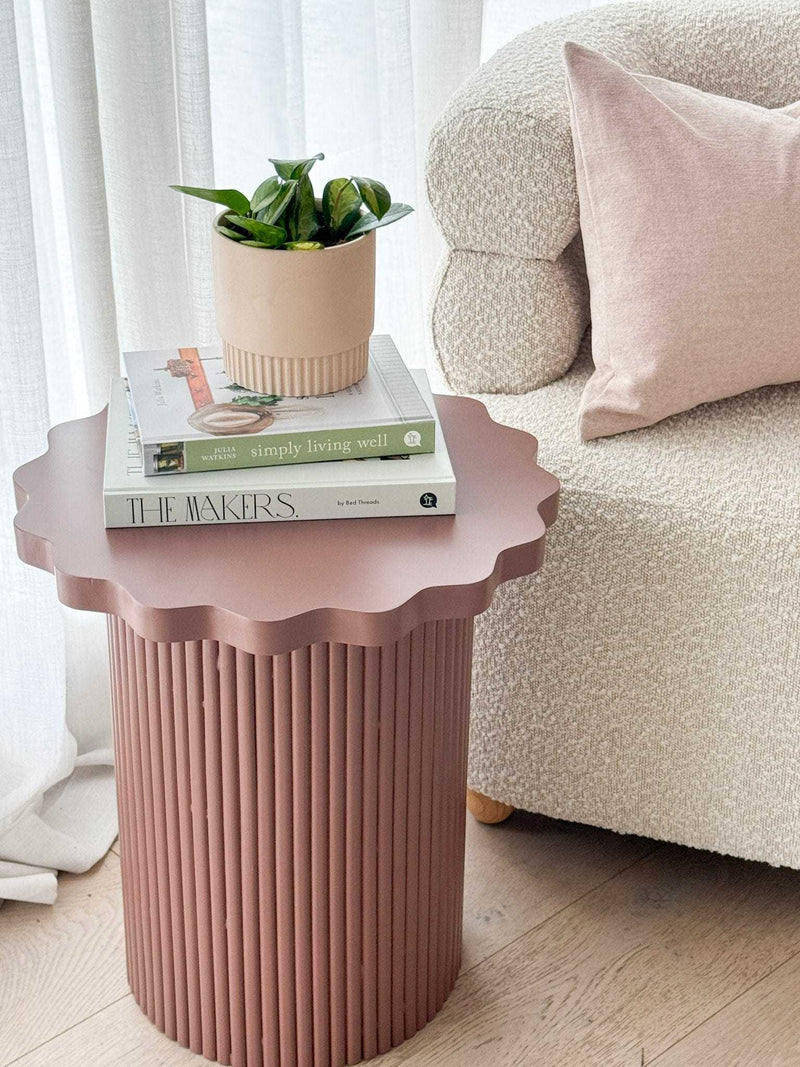 Norsu Interiors Side Table Floret Wood Side Table, rust