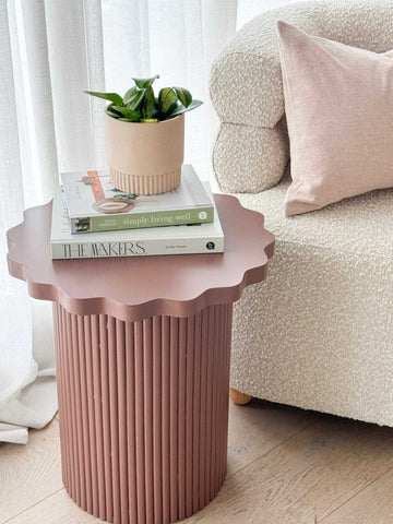 Norsu Interiors Side Table Floret Wood Side Table, rust