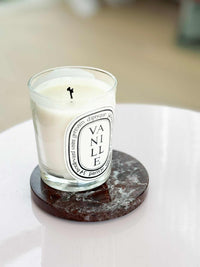 norsu STUDIO Duality Collection Rosso Levanto marble coasters set of two with burgundy veining