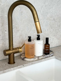 norsu Studio Viola Marble Duality Collection Oval Tray with purple veining and polished finish