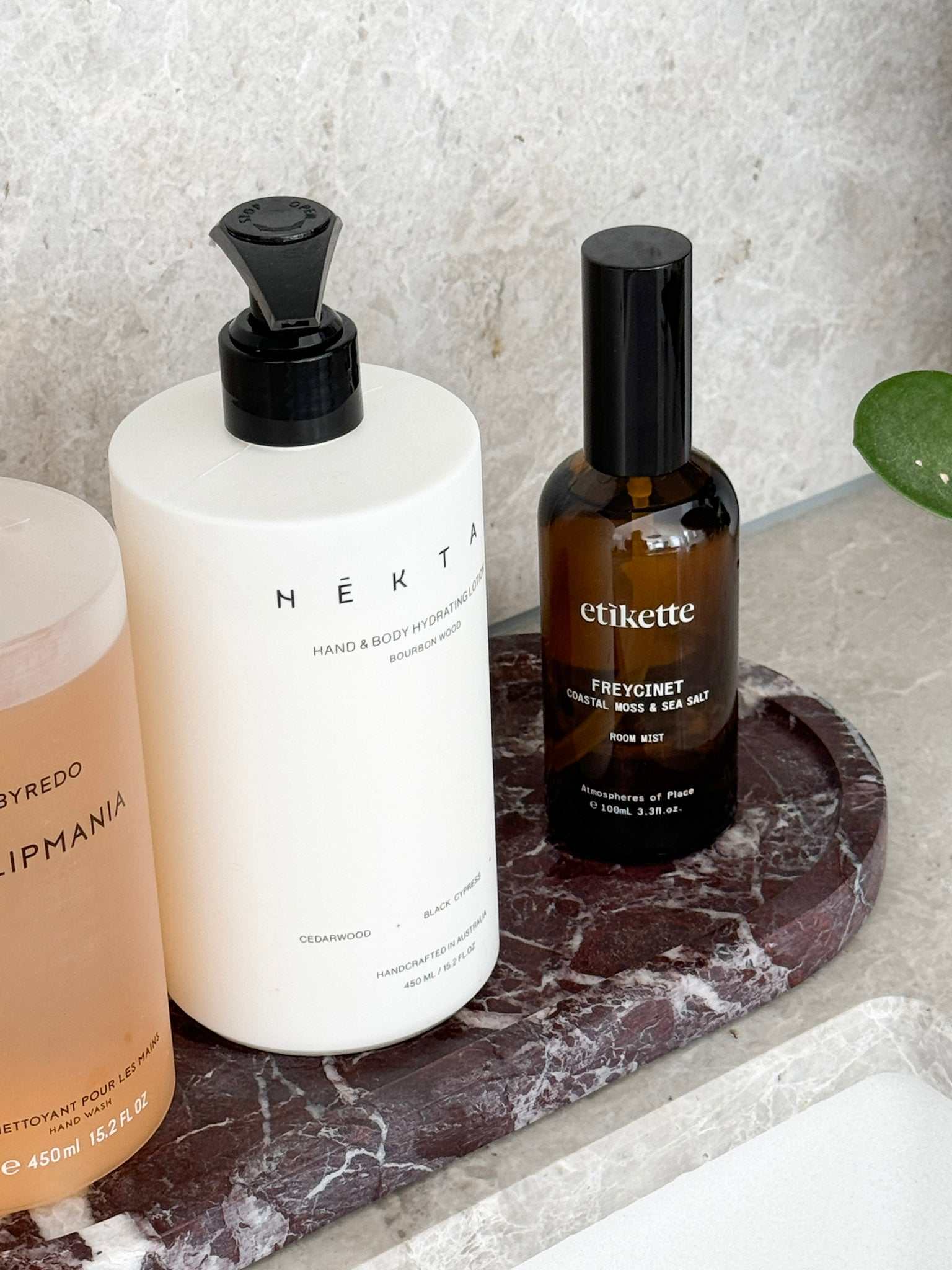 norsu STUDIO Duality Collection Oval Tray in Rosso Levanto marble with burgundy veining