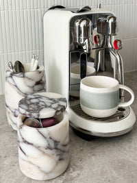 norsu STUDIO Duality Collection Viola Marble Jar with purple veining and polished finish