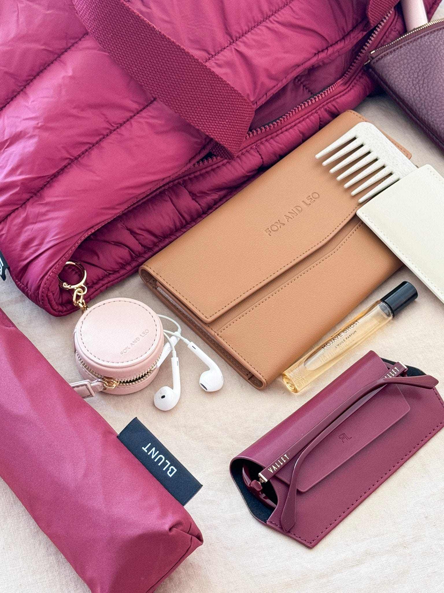 Fox and Leo Sunglasses Fox and Leo Glasses Case, Burgundy
