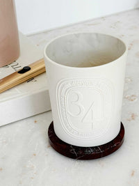 norsu STUDIO Duality Collection Rosso Levanto marble coasters set of two with burgundy veining