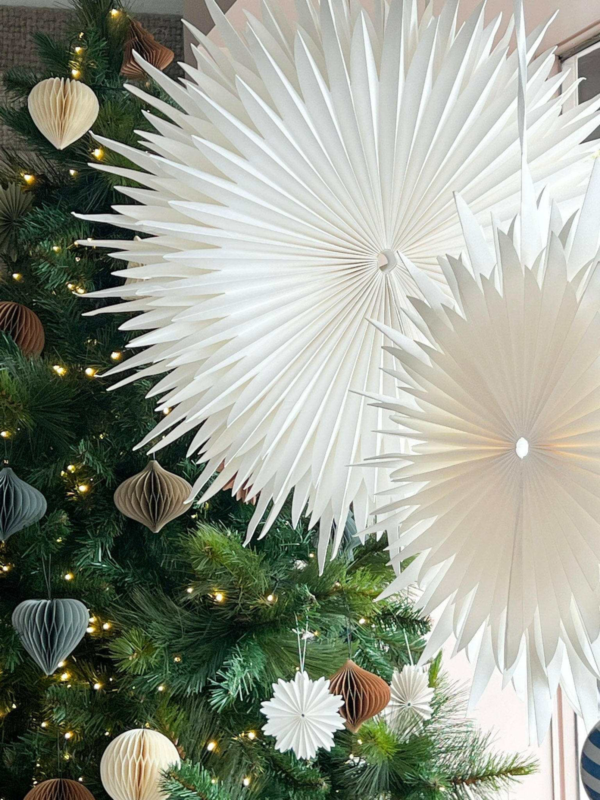 Nordic Rooms Christmas Decorations Window & Wall Hanging Star Ornament, Off-White - Various Sizes