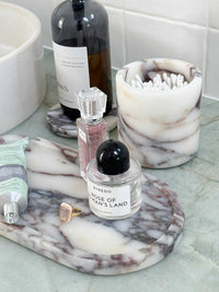 norsu Studio Viola Marble Oval Tray with purple veining from Duality Collection