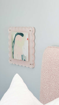 norsu STUDIO scalloped magnetic photo frame blush pink wall-mounted 8x10 inch with modern gallery style and secure closure