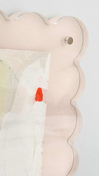 norsu STUDIO scalloped magnetic photo frame with blush background for 8x10-inch photos, acrylic finish, and secure closure