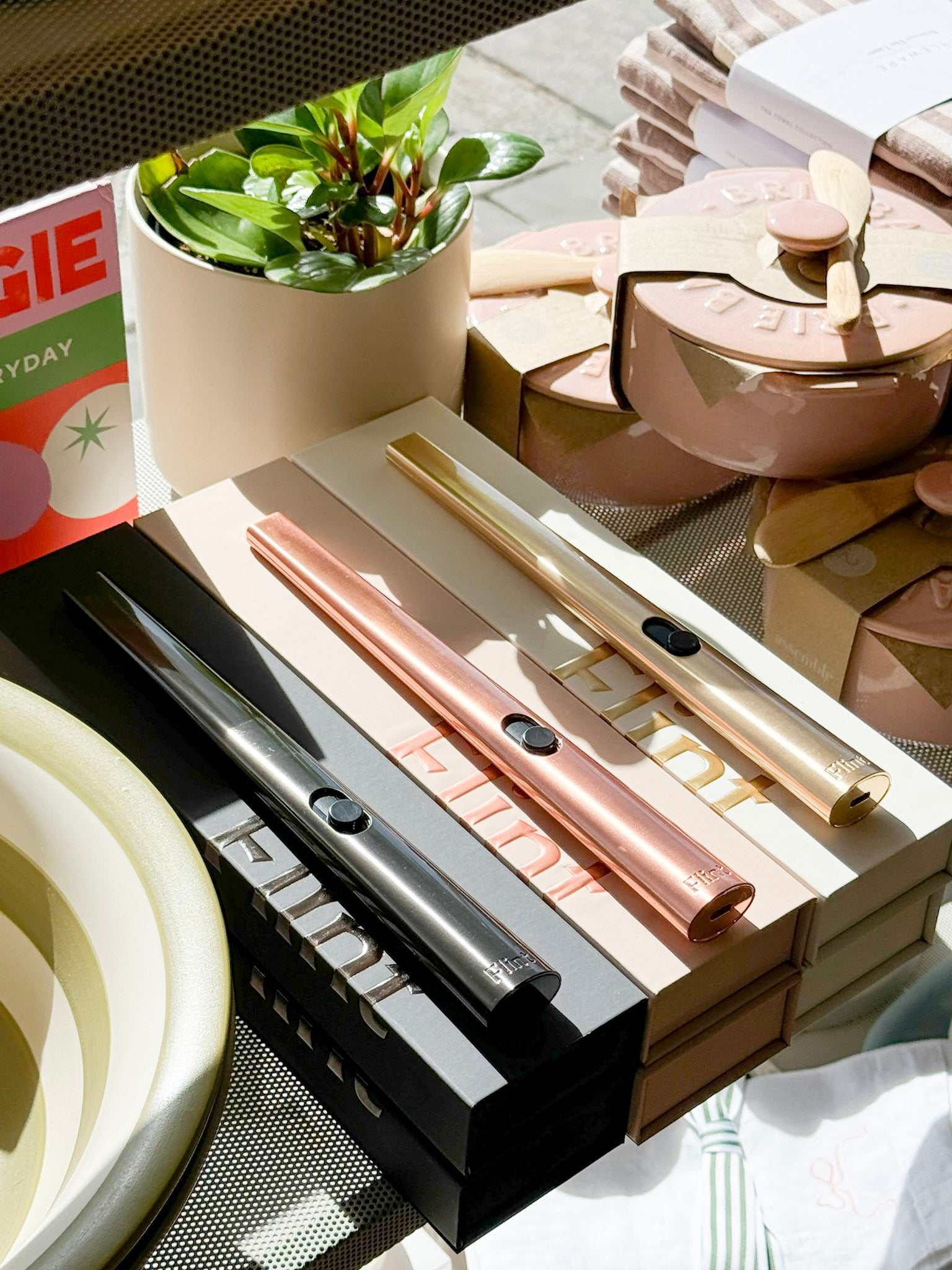 Flint Candle Lighter Flint - Rechargeable Lighter - Gold