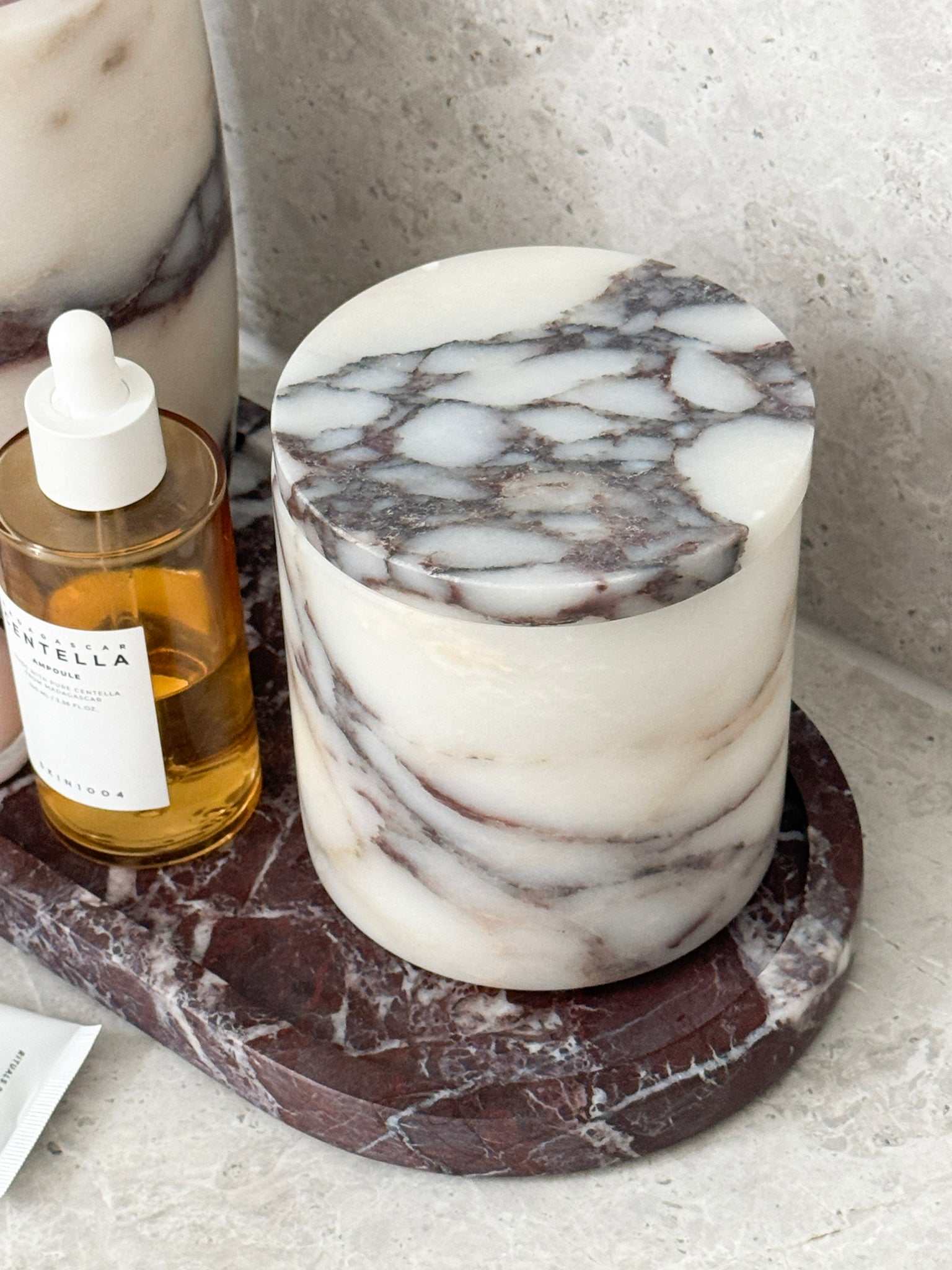 norsu STUDIO Duality Collection Viola Marble Jar with purple veining for versatile home storage
