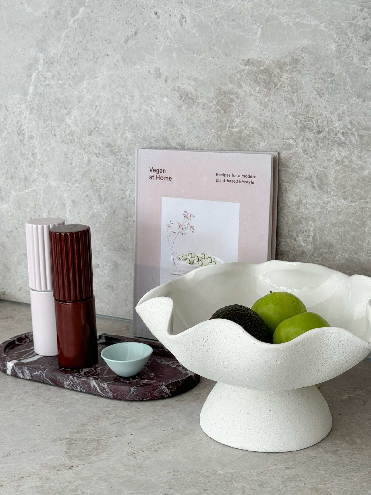 norsu STUDIO Duality Collection Oval Tray in Rosso Levanto marble with burgundy veining and polished finish