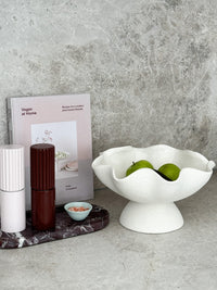 norsu Studio Salt & Pepper Grinders in Merlot rubber wood with ceramic core and gloss lacquer finish