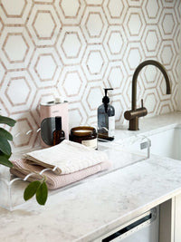 norsu Studio scalloped Perspex clear rectangular tray with durable, lightweight design