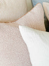 norsuSTUDIO Cushions norsu Studio Cushion - Blush Boucle with Blush Leather piping, Various Sizes