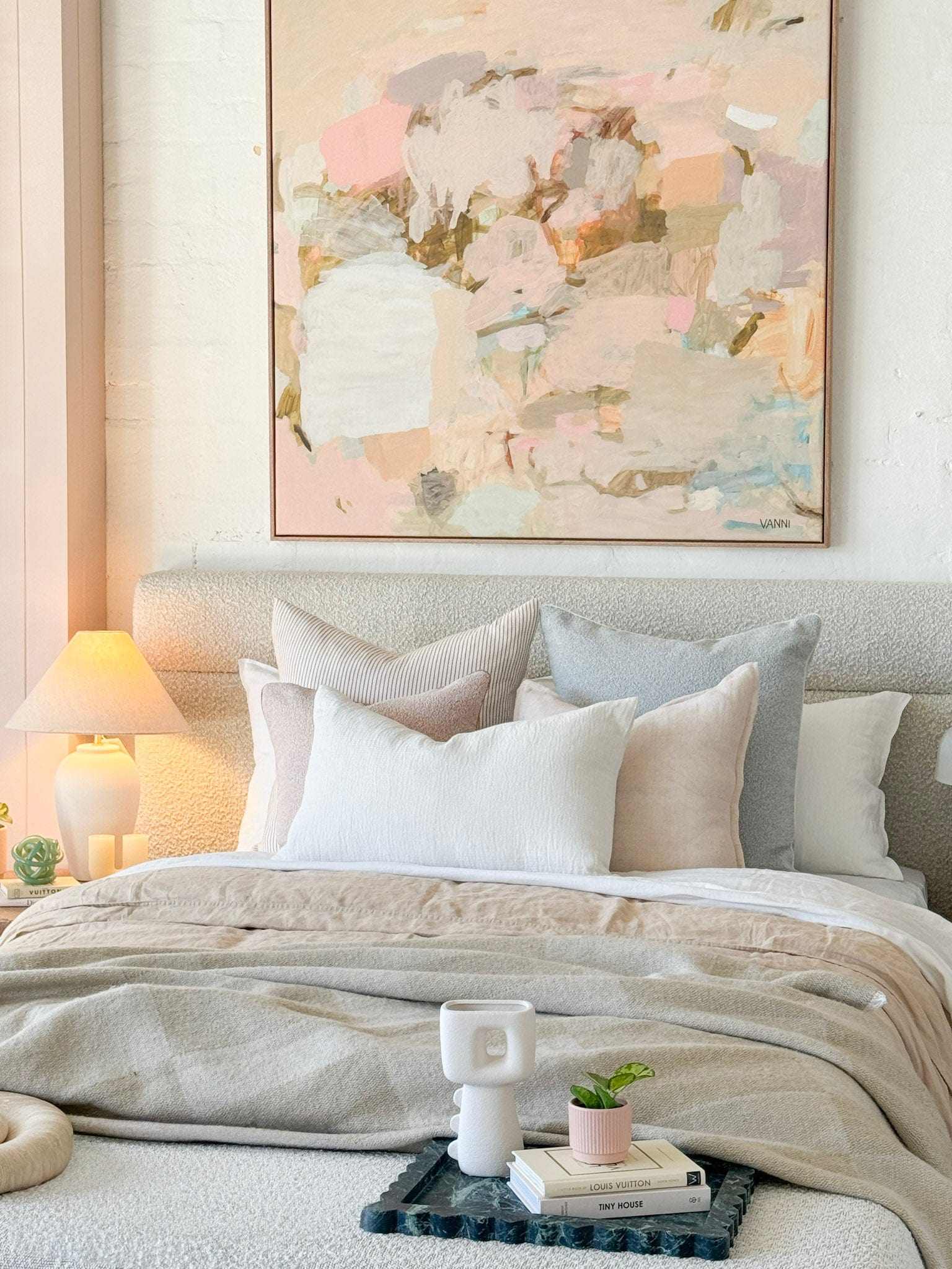 L&M Home Cushions L&M Ava Pure Linen Cushion, Chalk, 65 x 45cm