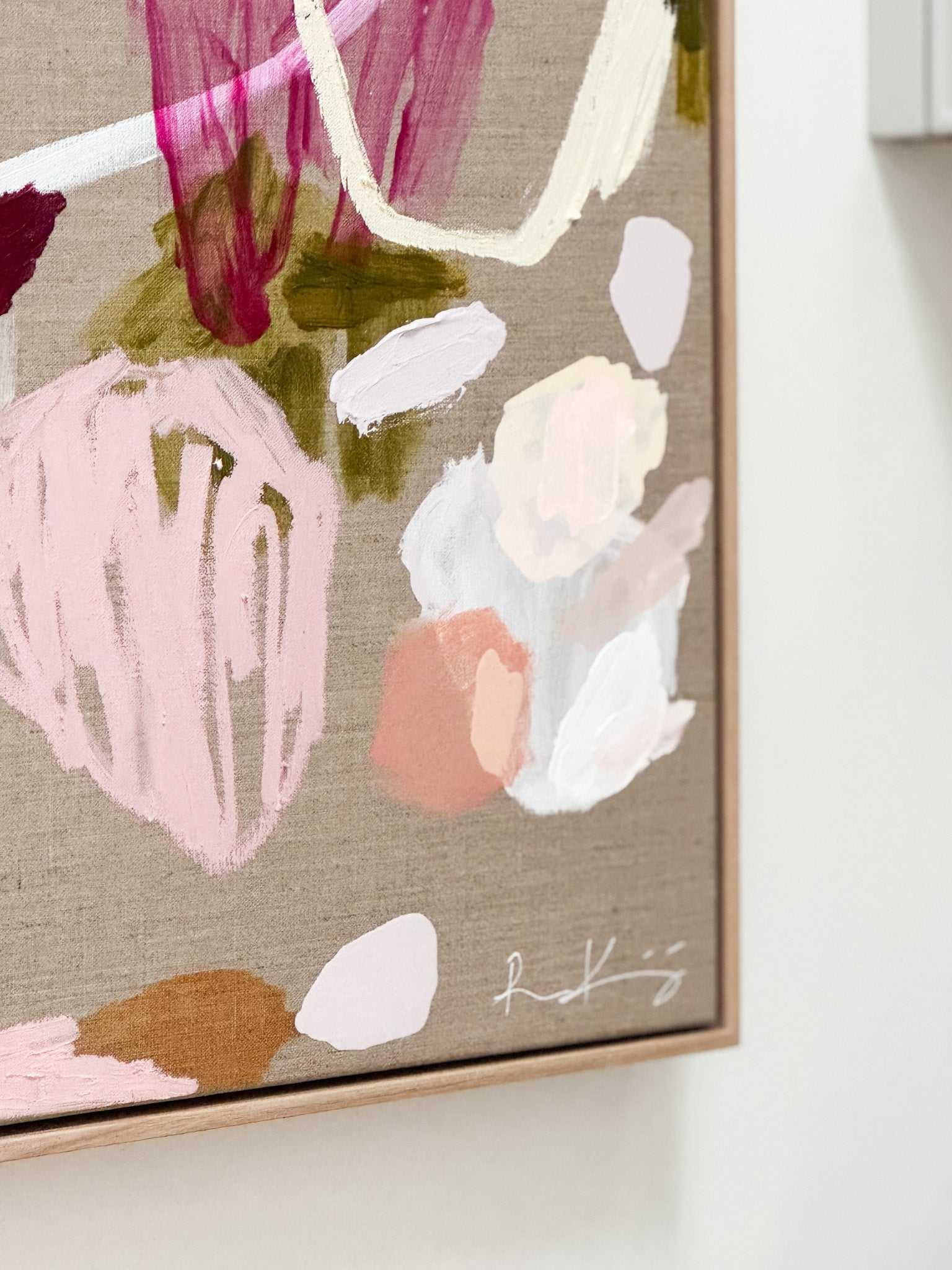 Rebecca Koerting limited edition abstract art canvas print titled Stories of You with vibrant colors and mirrored edging