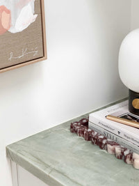 Rebecca Koerting Art Canvas limited edition abstract print Blushing Meadows with vibrant colors and mirrored edging