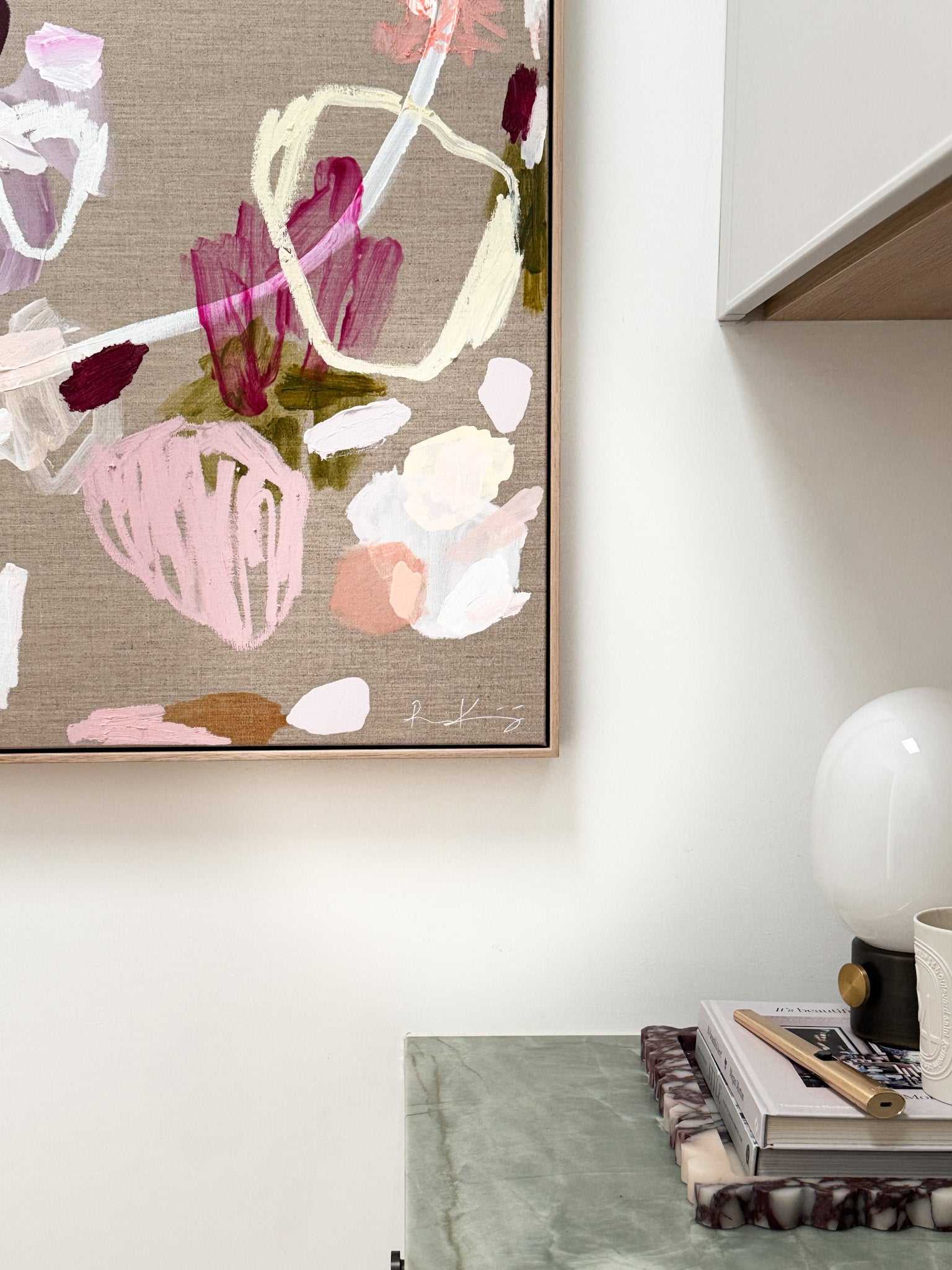 Rebecca Koerting Art Canvas limited edition abstract print Blushing Meadows on premium 340 GSM canvas