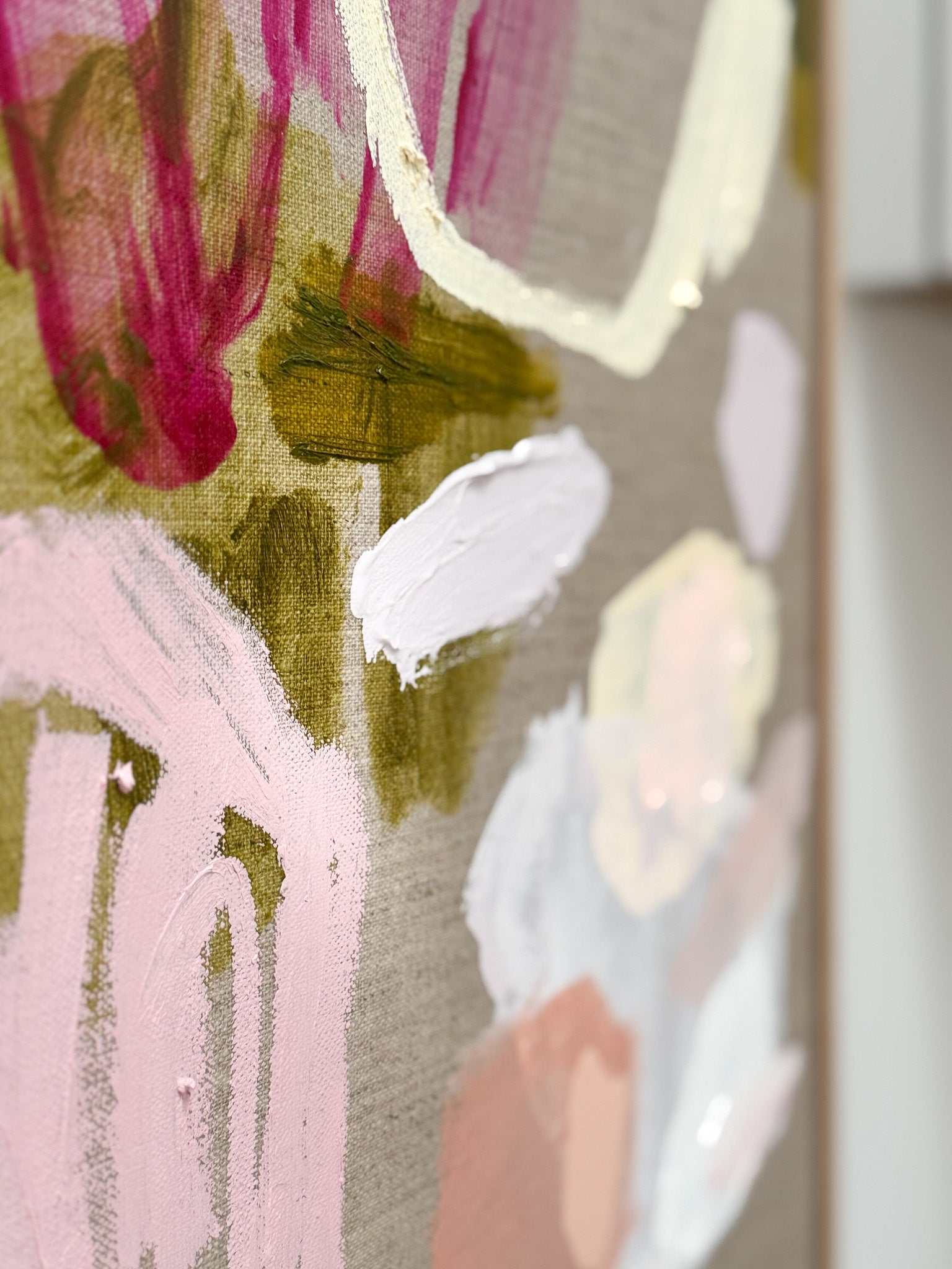 Rebecca Koerting Art Canvas limited edition abstract print Blushing Meadows vibrant colors premium quality