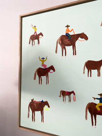 Lottie Rae Fine Art canvas print Gangstas' Paradise framed in oak 50x50cm