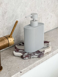 Grey Rosie Sid Resin Dispenser with ridged grip for kitchen or bathroom use