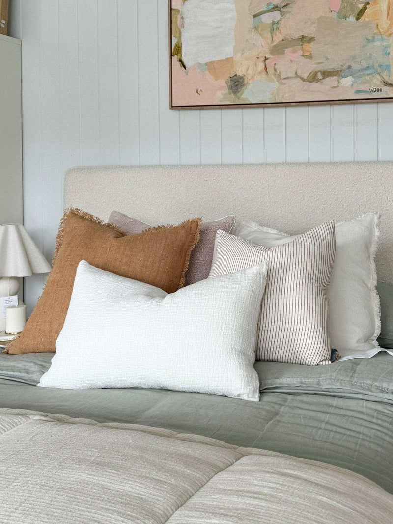 L&M Home Cushions L&M Ava Pure Linen Cushion, Chalk, 65 x 45cm