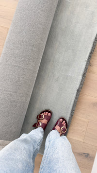 Baya Sandringham Floor Rug in powder blue handknotted wool with fringe, exclusive to Norsu
