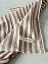 Between The Lines Tea Towels by Styleware in choc malt striped 100% cotton design for kitchen use