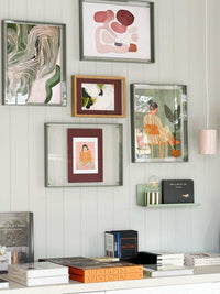 I Heart Fashion digital downloadable art print styled on a modern gallery wall with books and decor