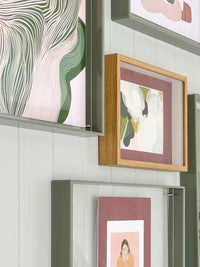 norsu STUDIO oak Shadow Box A4 Frame with 3 cm depth and perspex front displaying artwork and photos