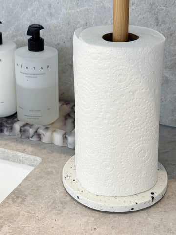 Norsu Interiors Paper Towel Holder Shelley Paper Towel Holder, Terrazzo Base