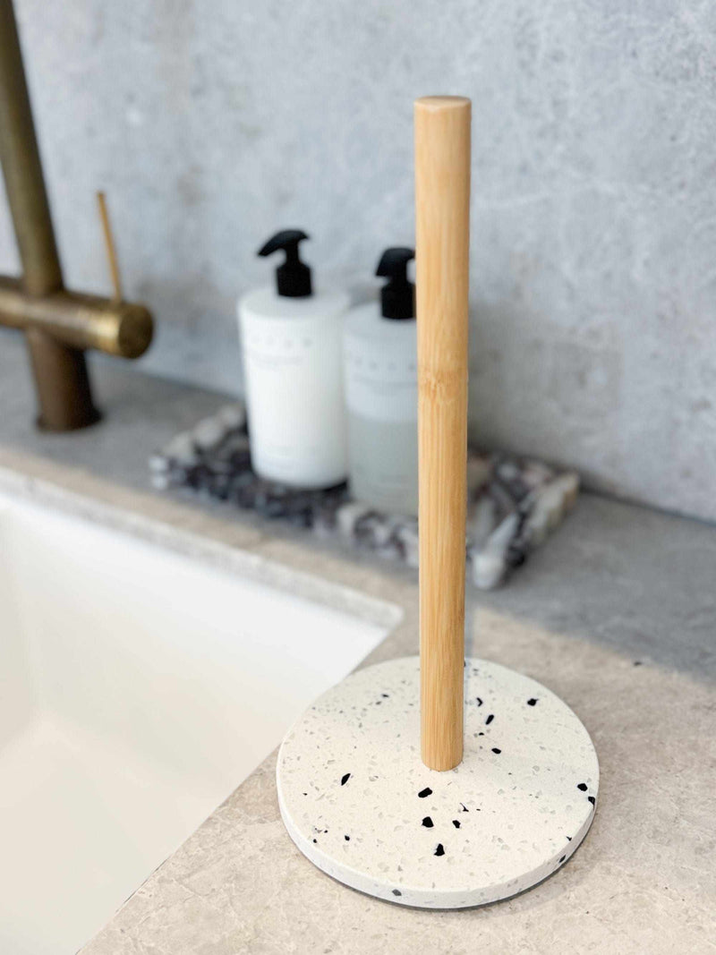 Norsu Interiors Paper Towel Holder Shelley Paper Towel Holder, Terrazzo Base