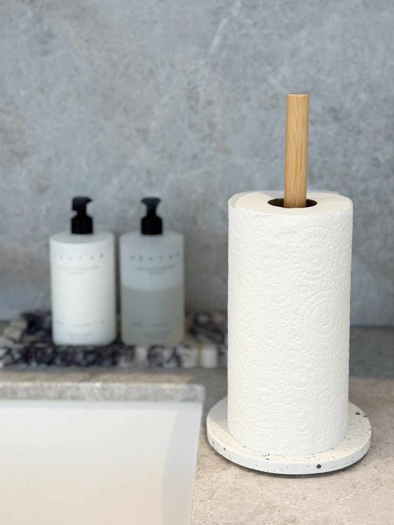 Norsu Interiors Paper Towel Holder Shelley Paper Towel Holder, Terrazzo Base