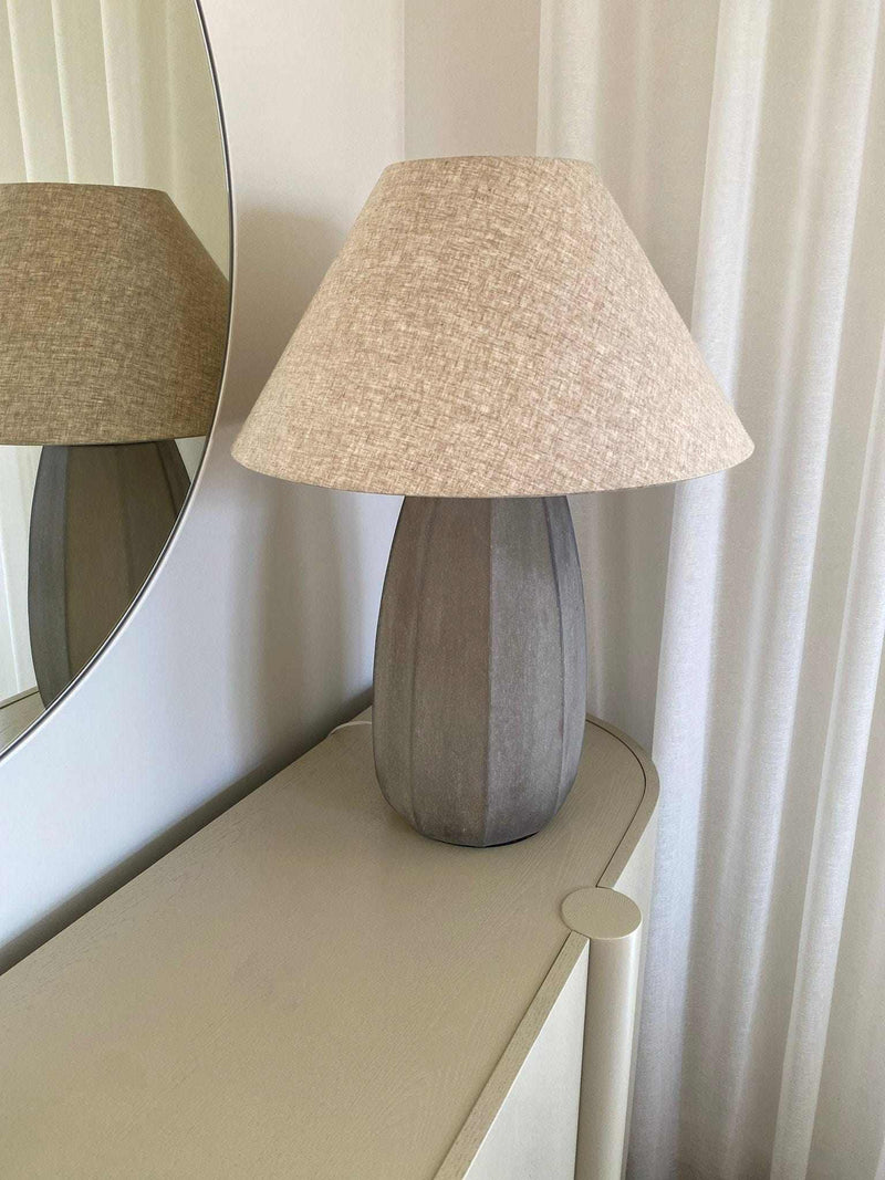 Globe West Lamps GlobeWest Emery Drum Table Lamp - Olive/Natural