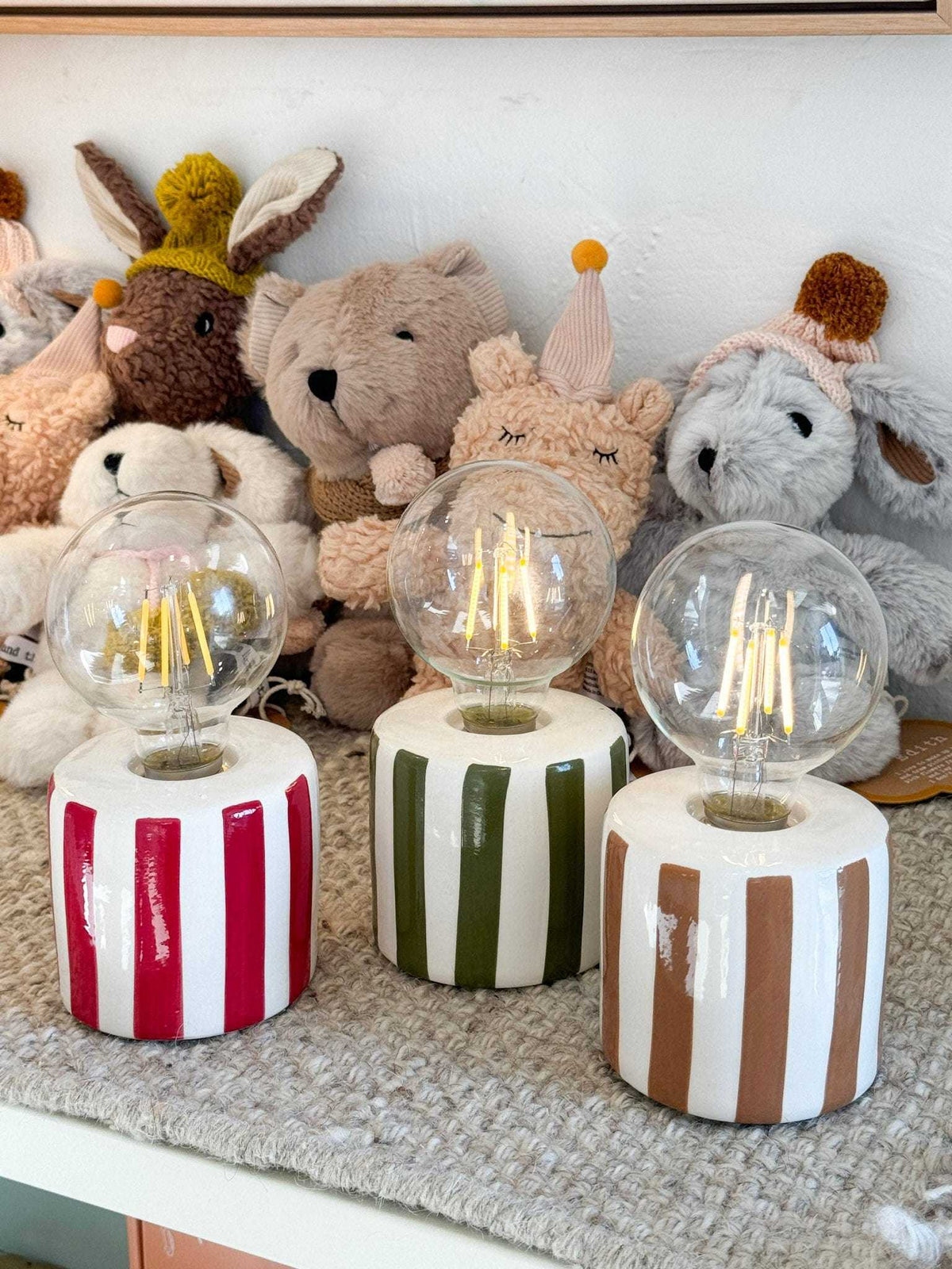 Object Paris Lamps Objet Paris Battery Operated Lamp - Chocolate Striped