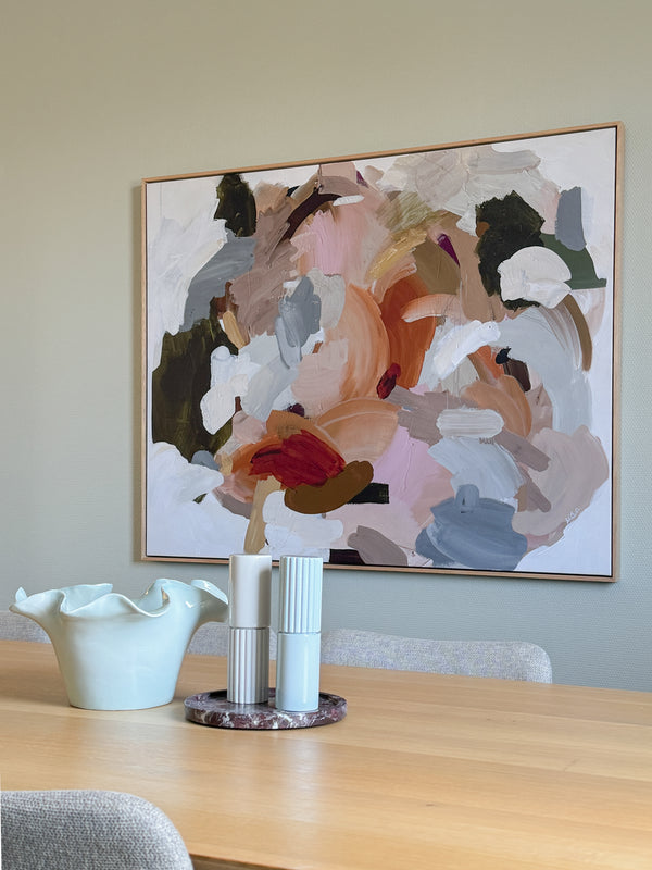 Oak Framed Alisha Falconer Fine Art Canvas Print - Tussle - 130cm x 104.6cm