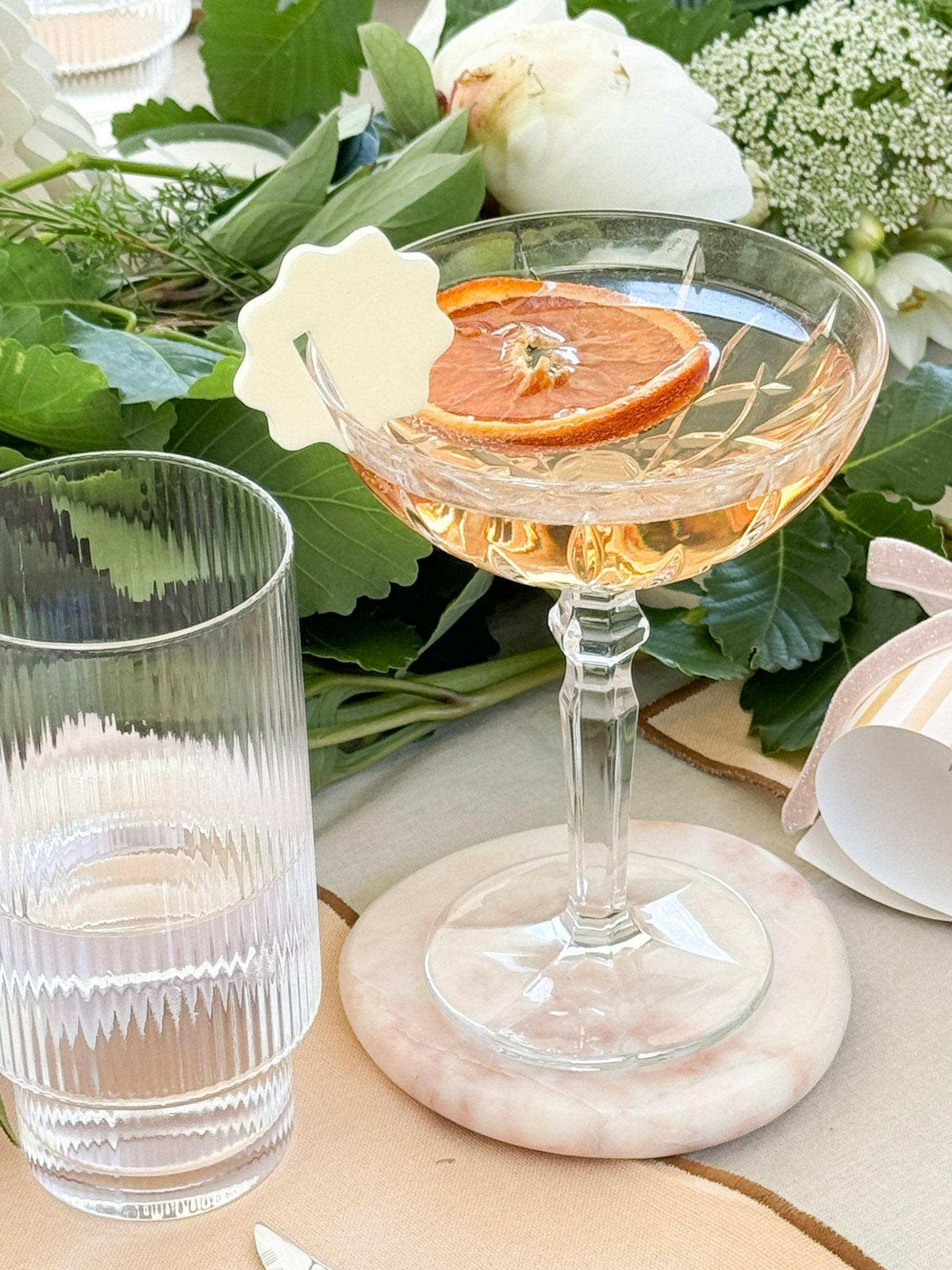 Black Blaze placemats & coasters Black Blaze - Rosa Marble Coaster Set