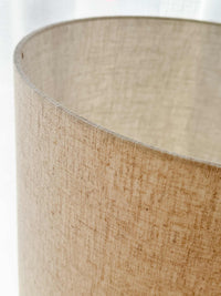 Maggie Fibreglass Floor Lamp with natural linen shade in contemporary design for modern interiors
