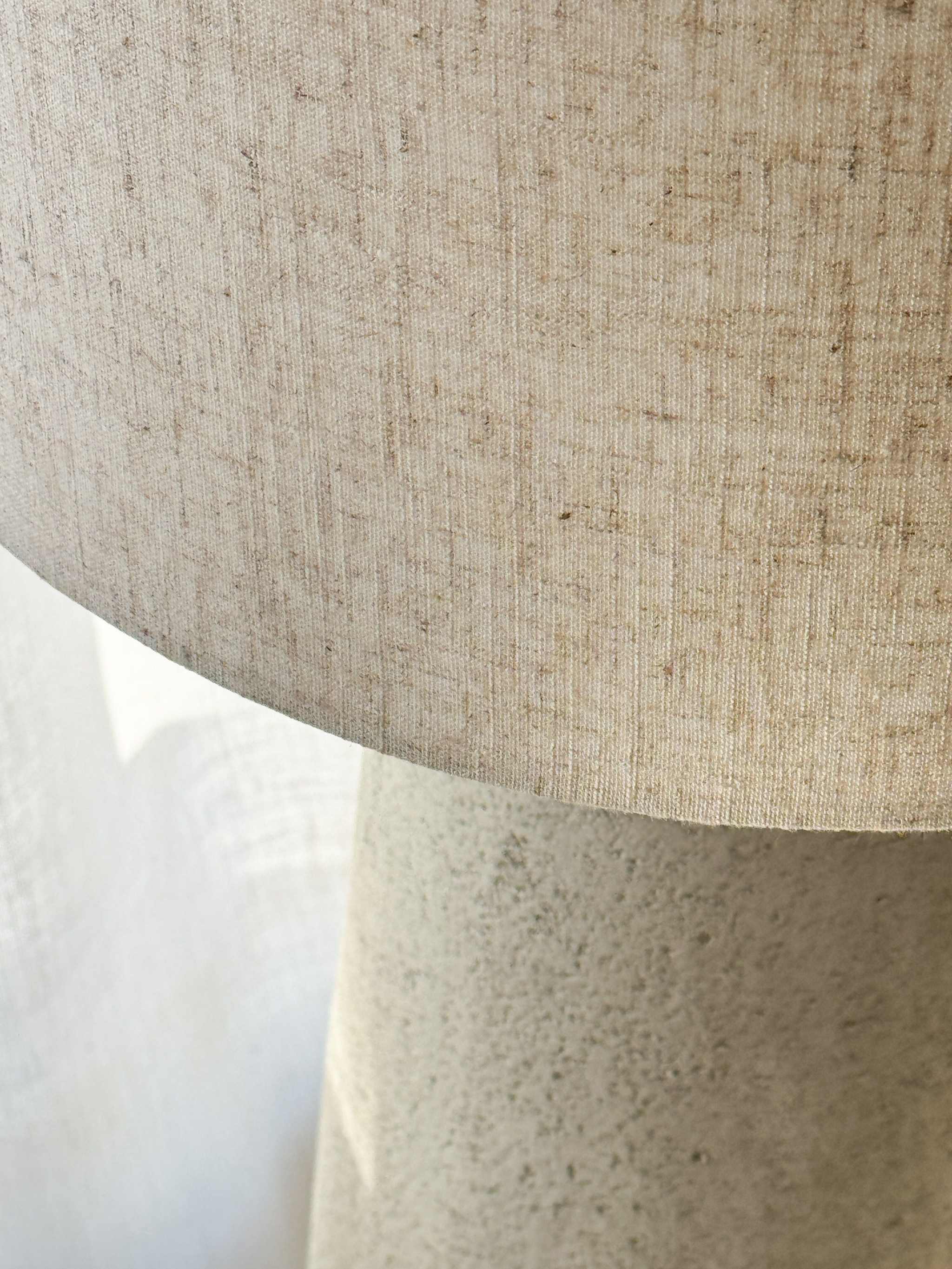 Maggie Fibreglass Floor Lamp with natural linen shade in contemporary style for modern interiors