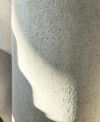 Maggie Fibreglass Floor Lamp with natural linen shade in contemporary design for modern interiors