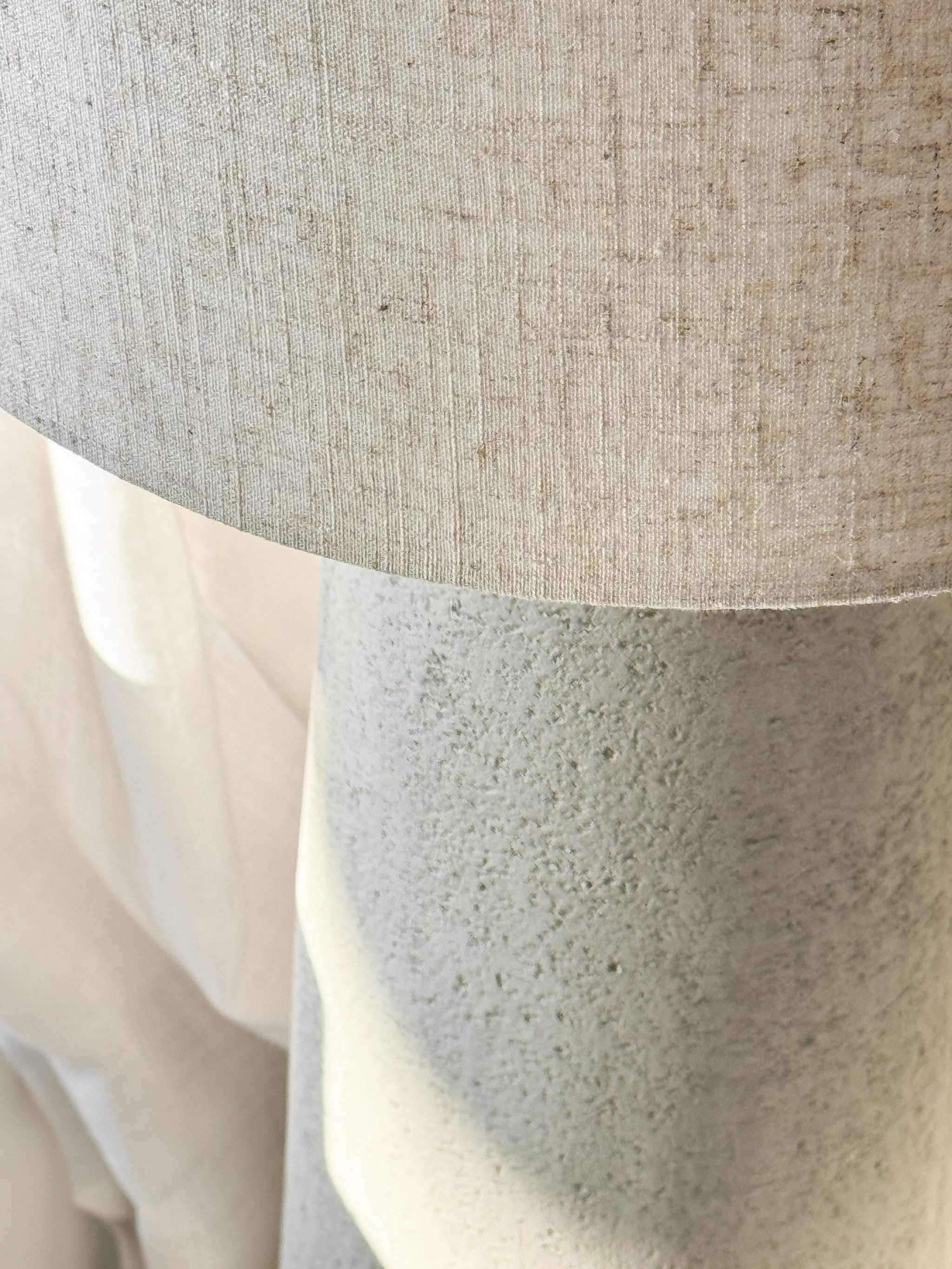 Maggie Fibreglass Floor Lamp with natural linen shade in contemporary design