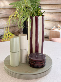 norsu STUDIO Living Handpainted Ceramic Petal Vase, Large – Stripe