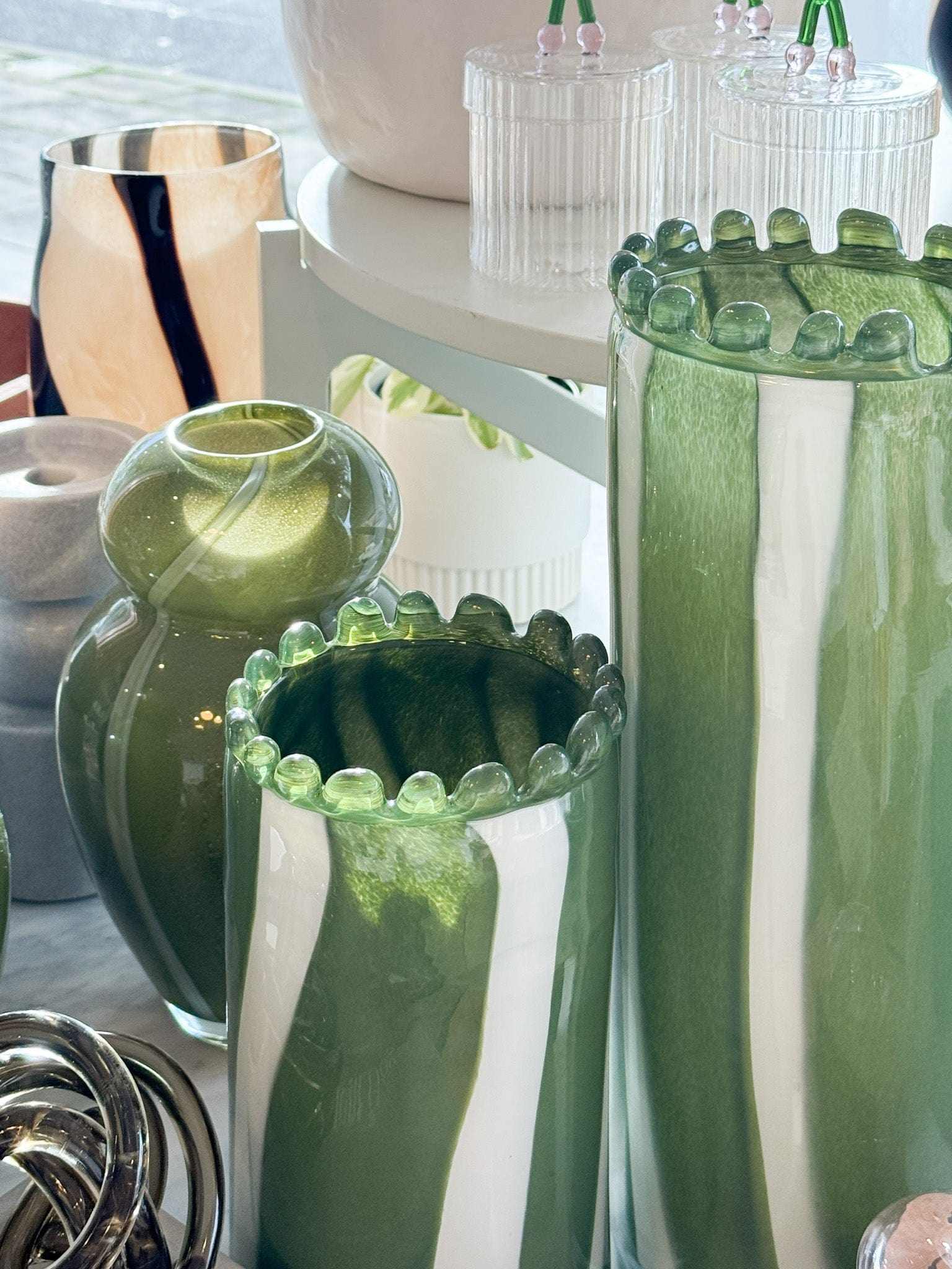 Norsu Interiors Vase Vienna Glass Vase, Large - Green